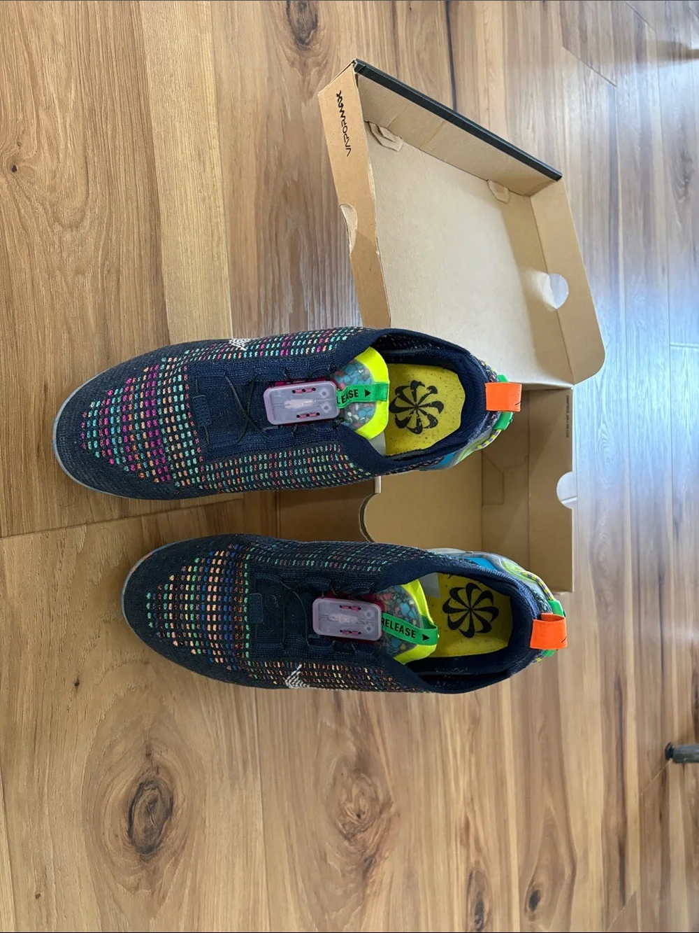 Nike 2020 Air VaporMax Deep Royal Blue with Multicolor Weave and Neon Accents